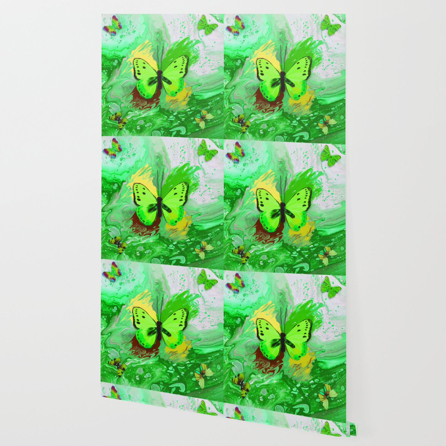 Neon Green Butterflies Wallpapers