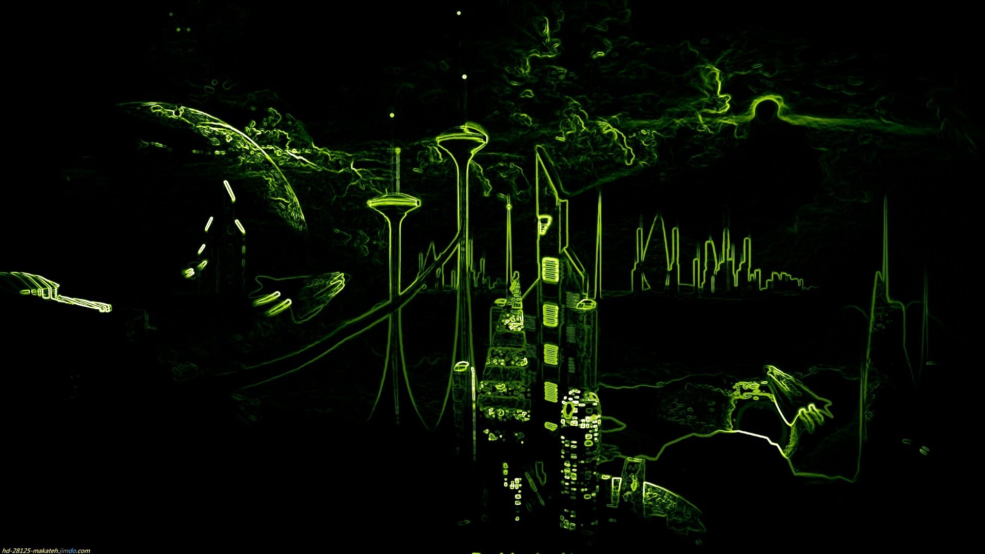 Neon Green City Wallpapers