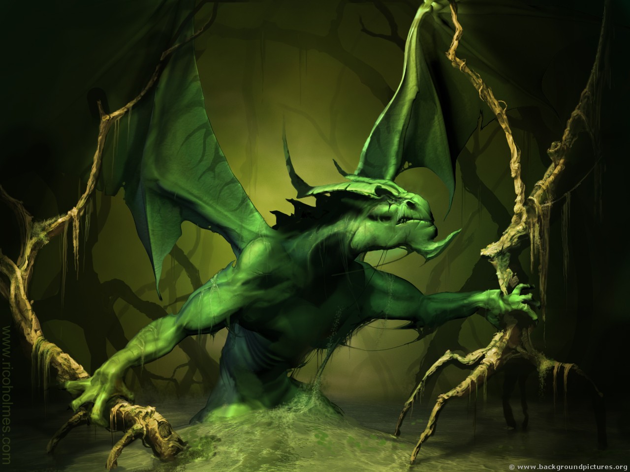 Neon Green Dragon Wallpapers