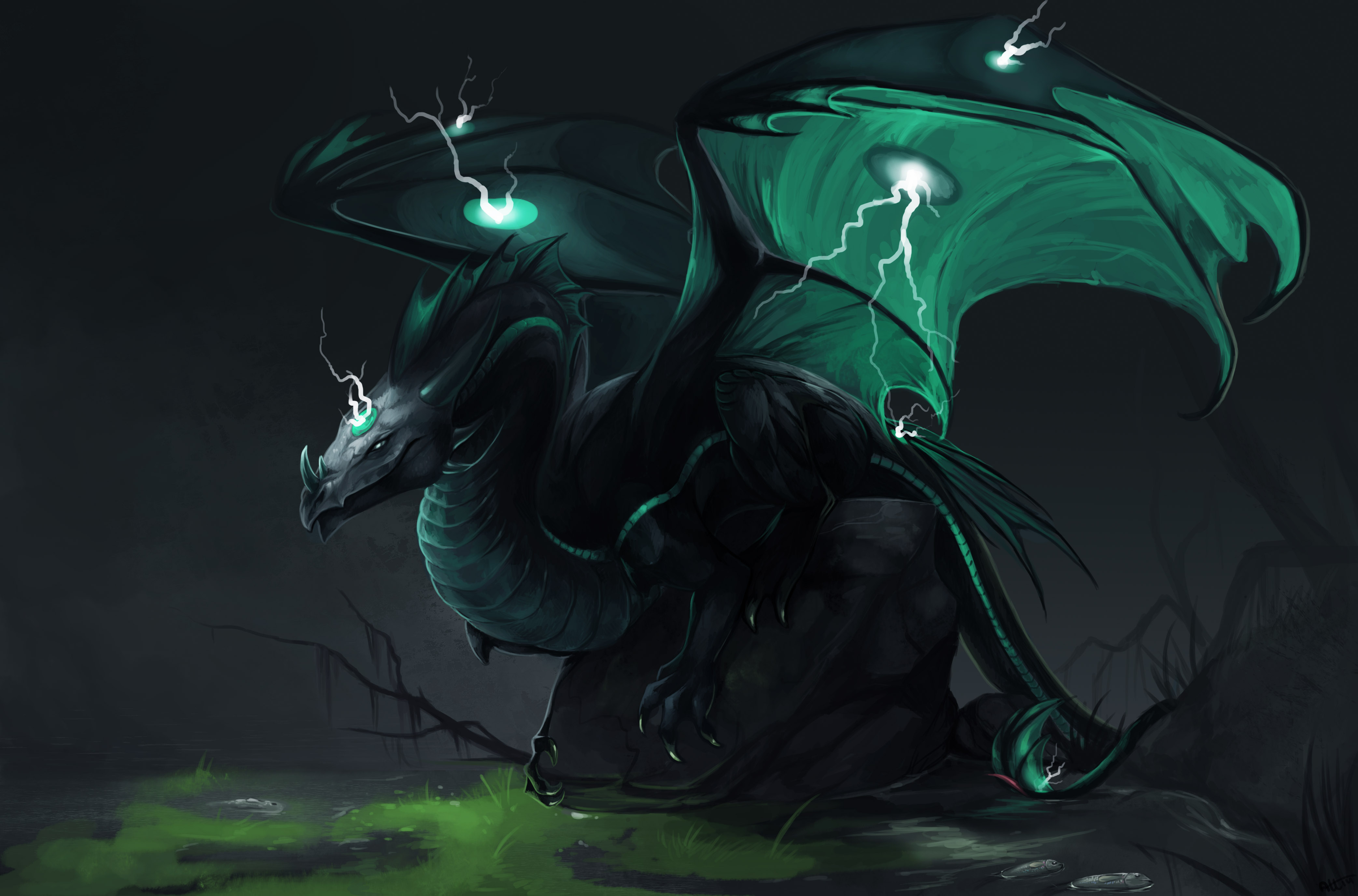 Neon Green Dragon Wallpapers