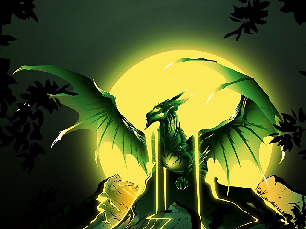 Neon Green Dragon Wallpapers