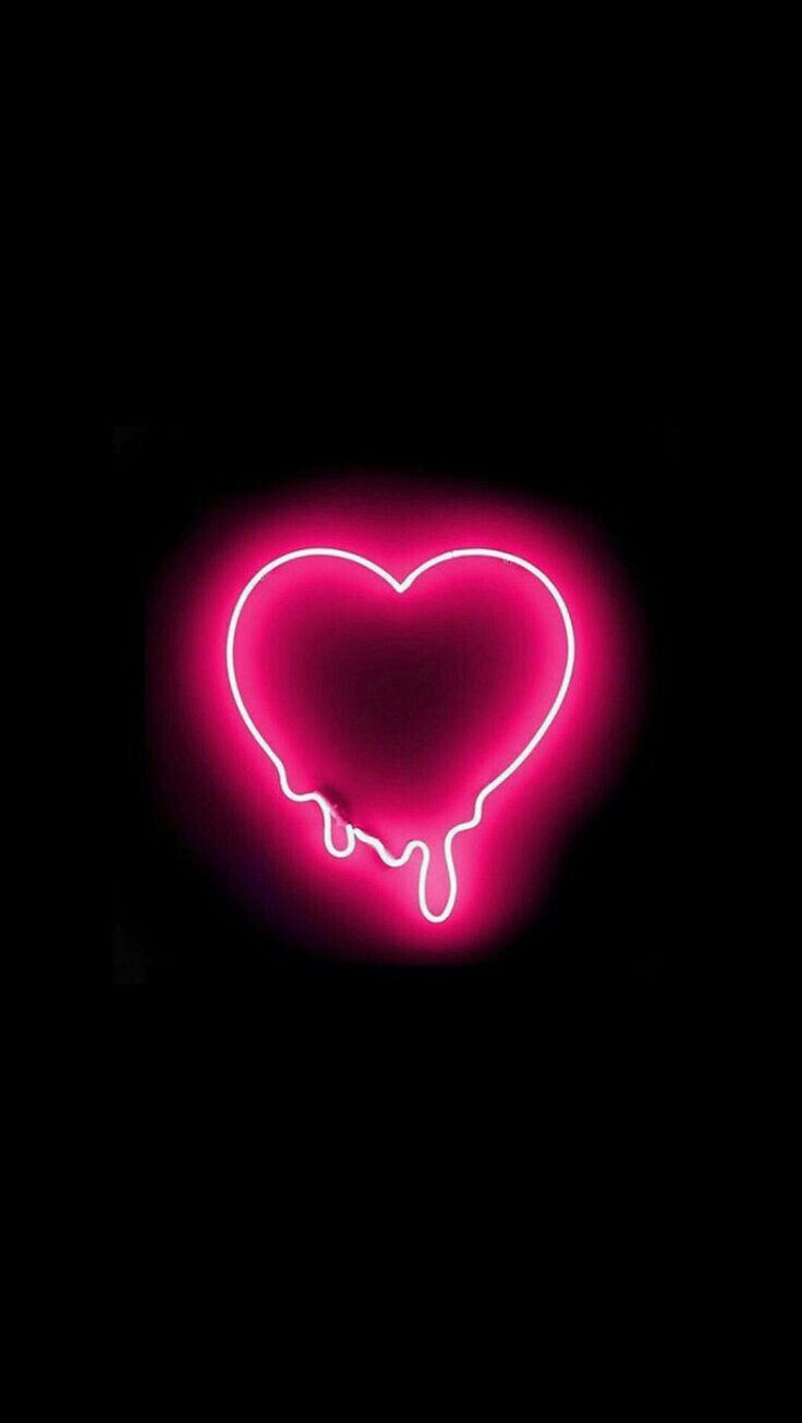 Neon Pink Hearts Wallpapers