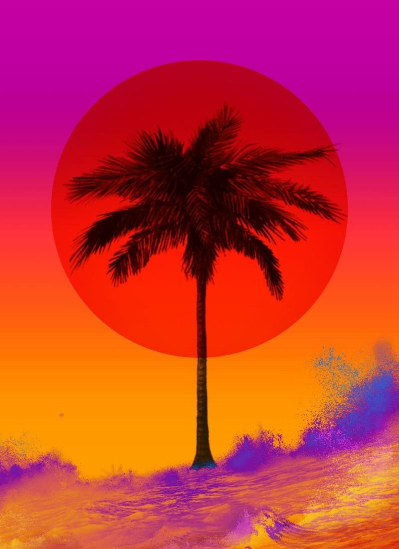 Neon Retro Beach Wallpapers