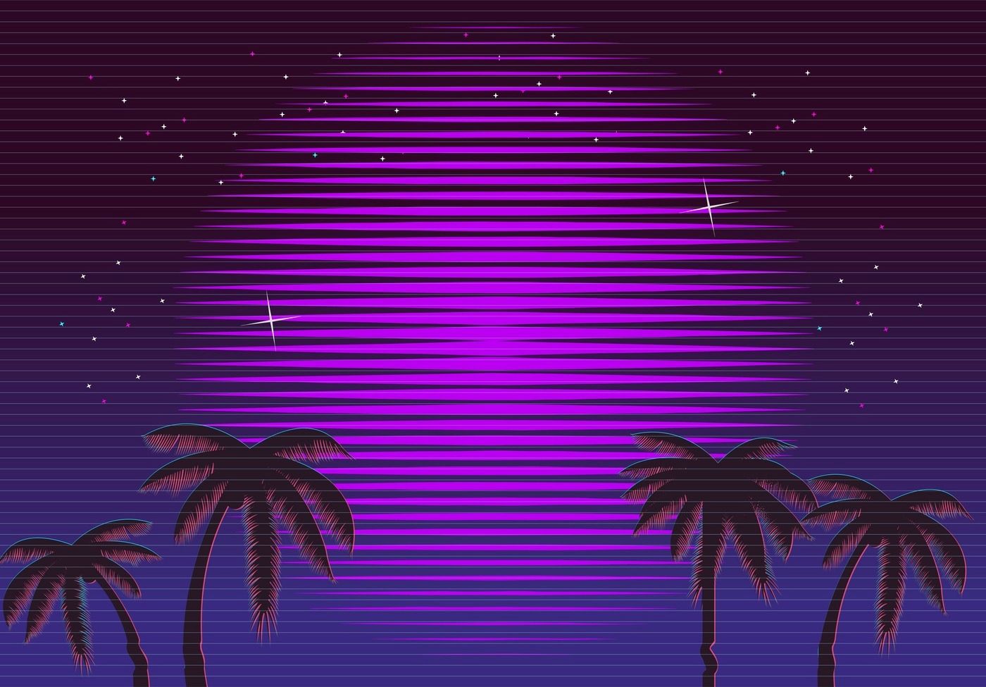 Neon Retro Beach Wallpapers