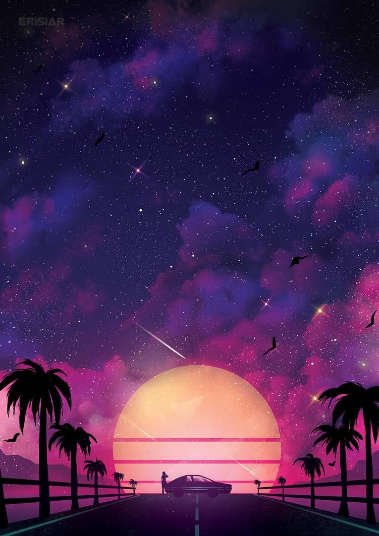 Neon Retro Beach Wallpapers