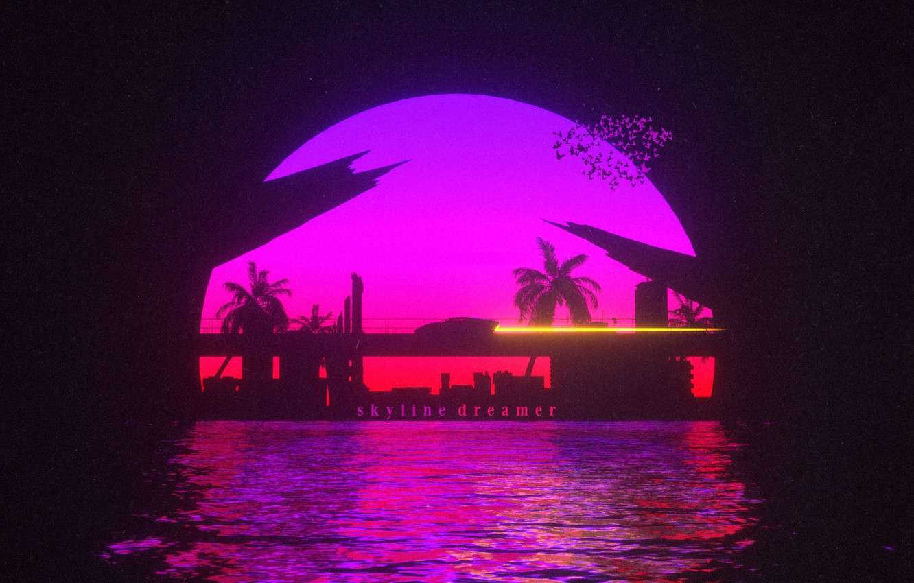 Neon Retro Beach Wallpapers