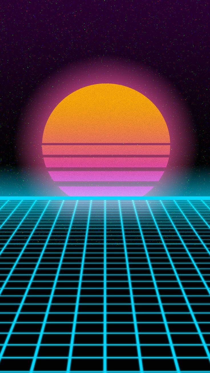 Neon Retro Sun Wallpapers