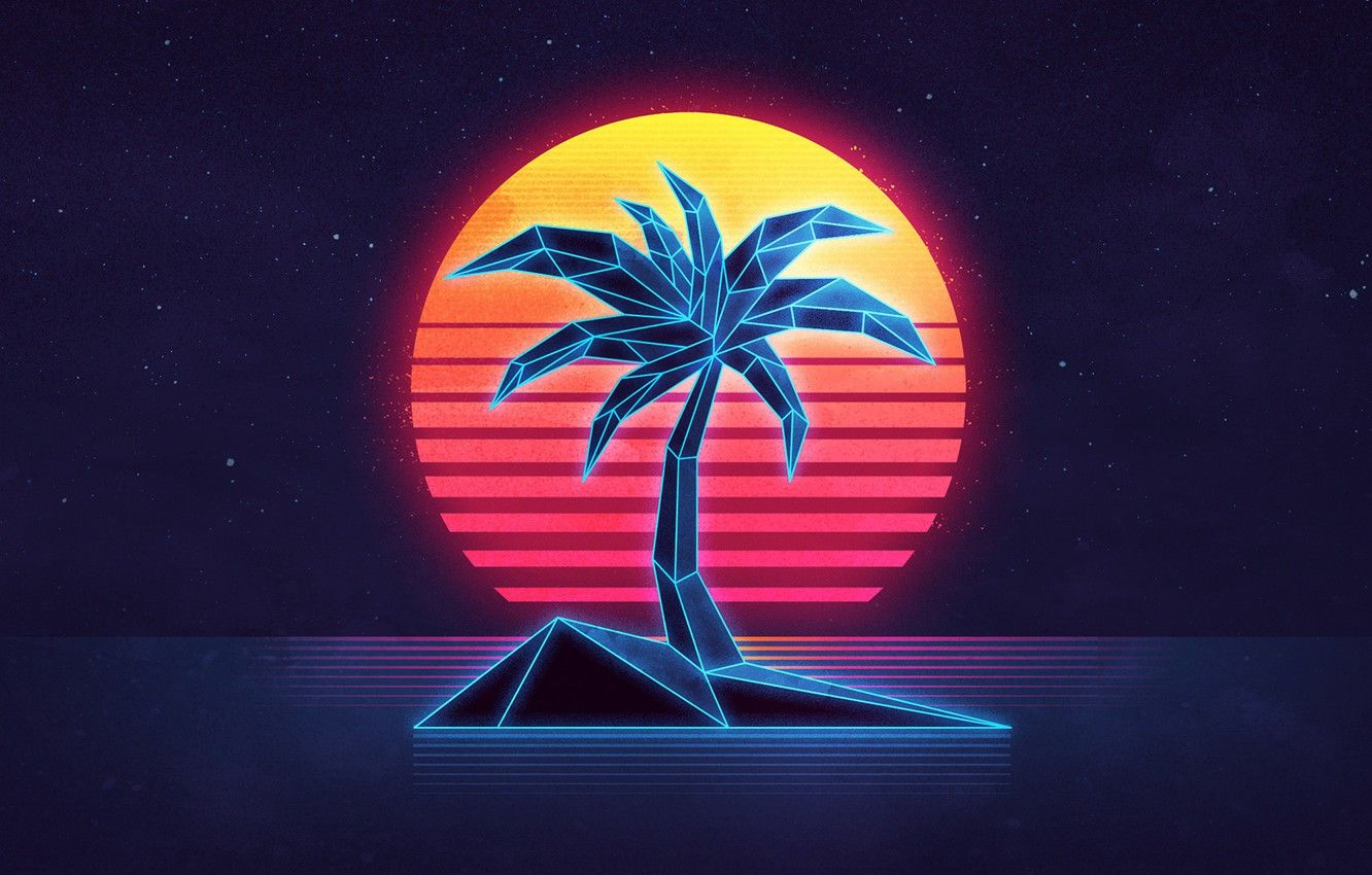 Neon Retro Sun Wallpapers