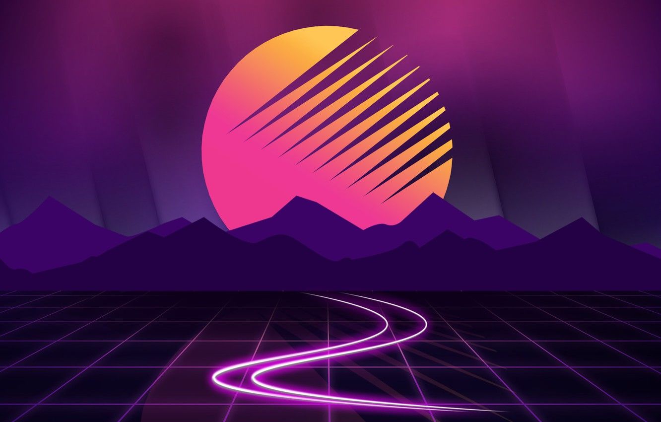 Neon Retro Sun Wallpapers