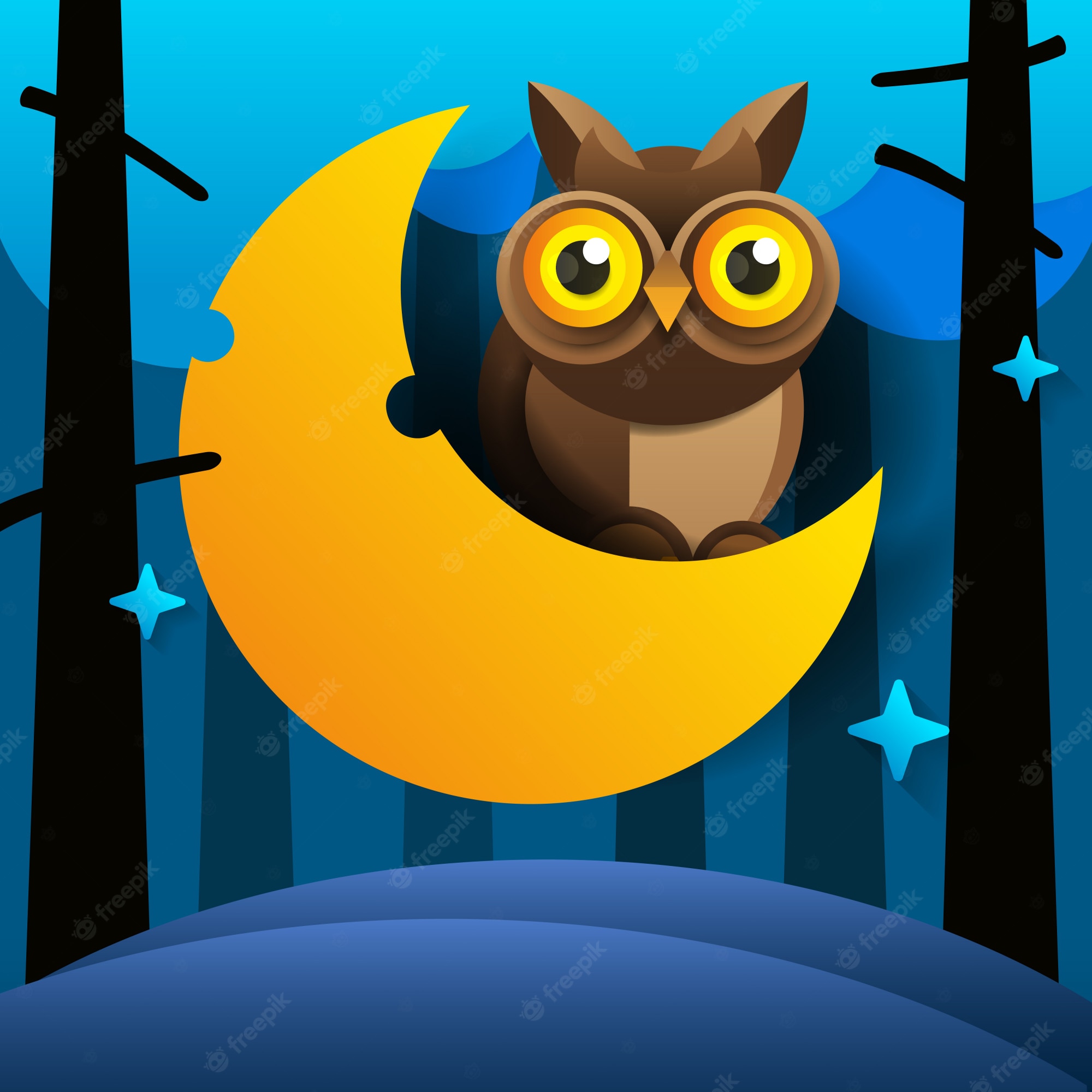 Night Owl Cartoon Wallpapers