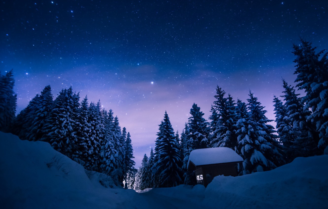 Night Winter Landscape Wallpapers