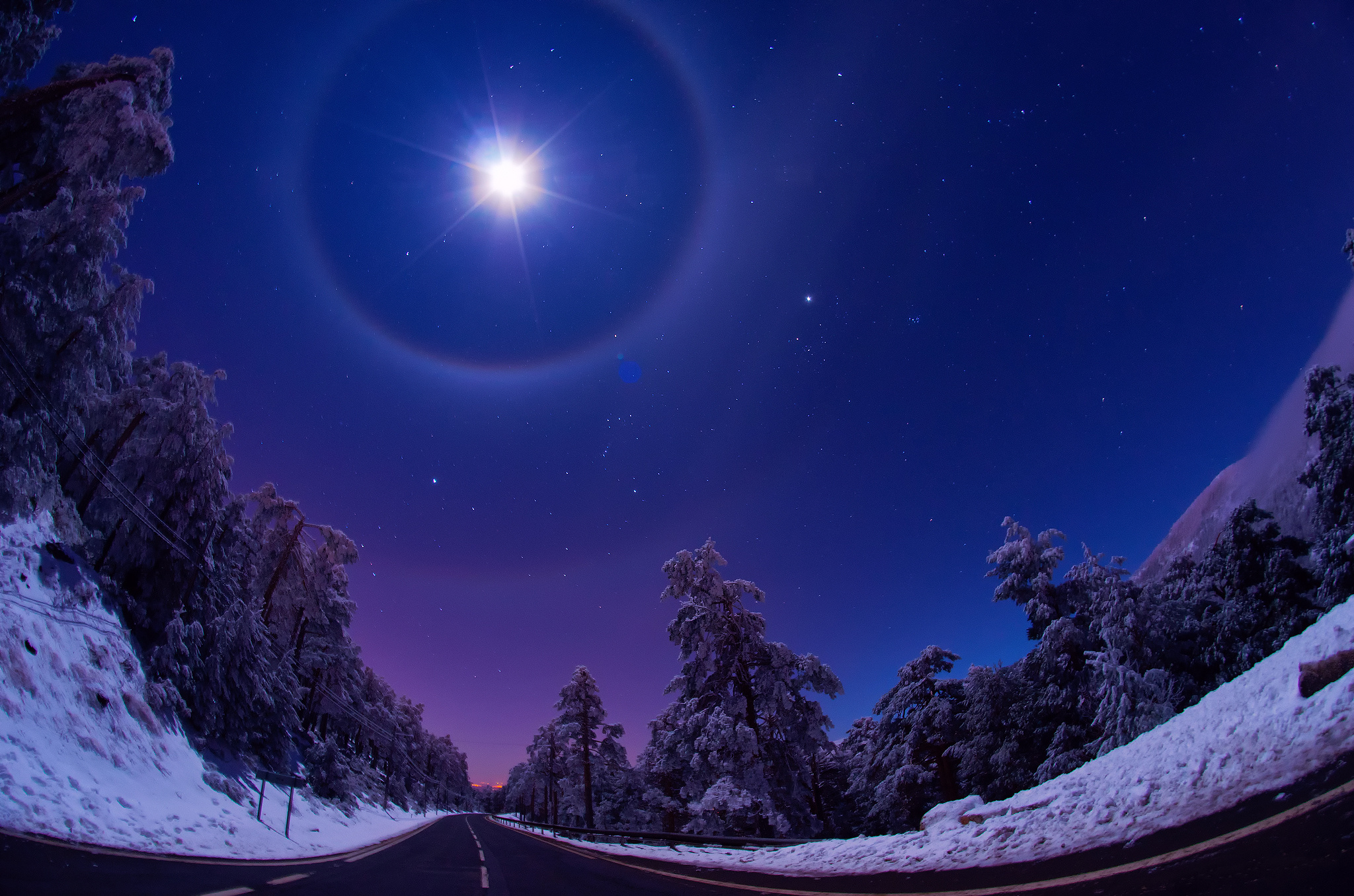 Night Winter Landscape Wallpapers