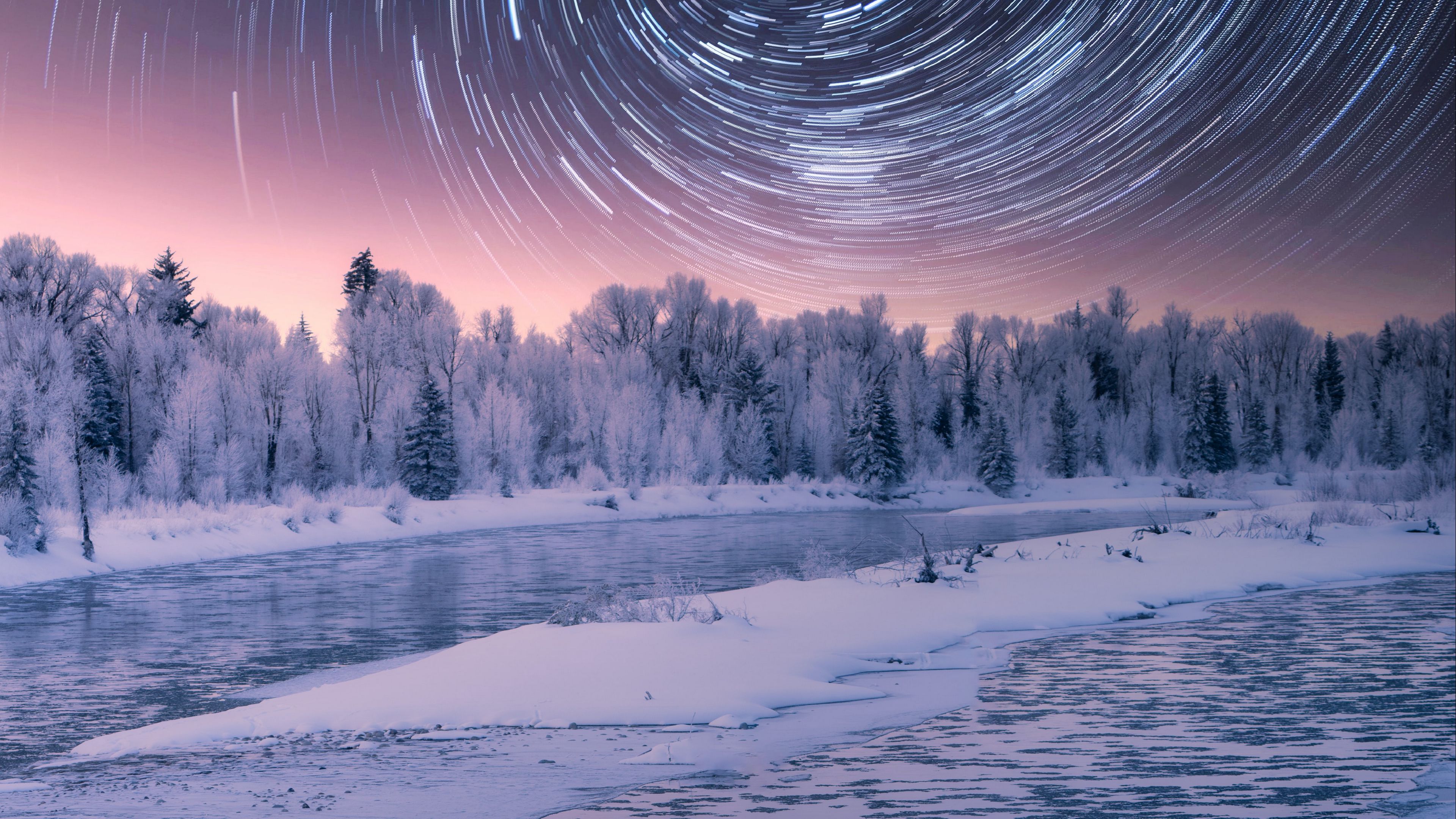 Night Winter Landscape Wallpapers