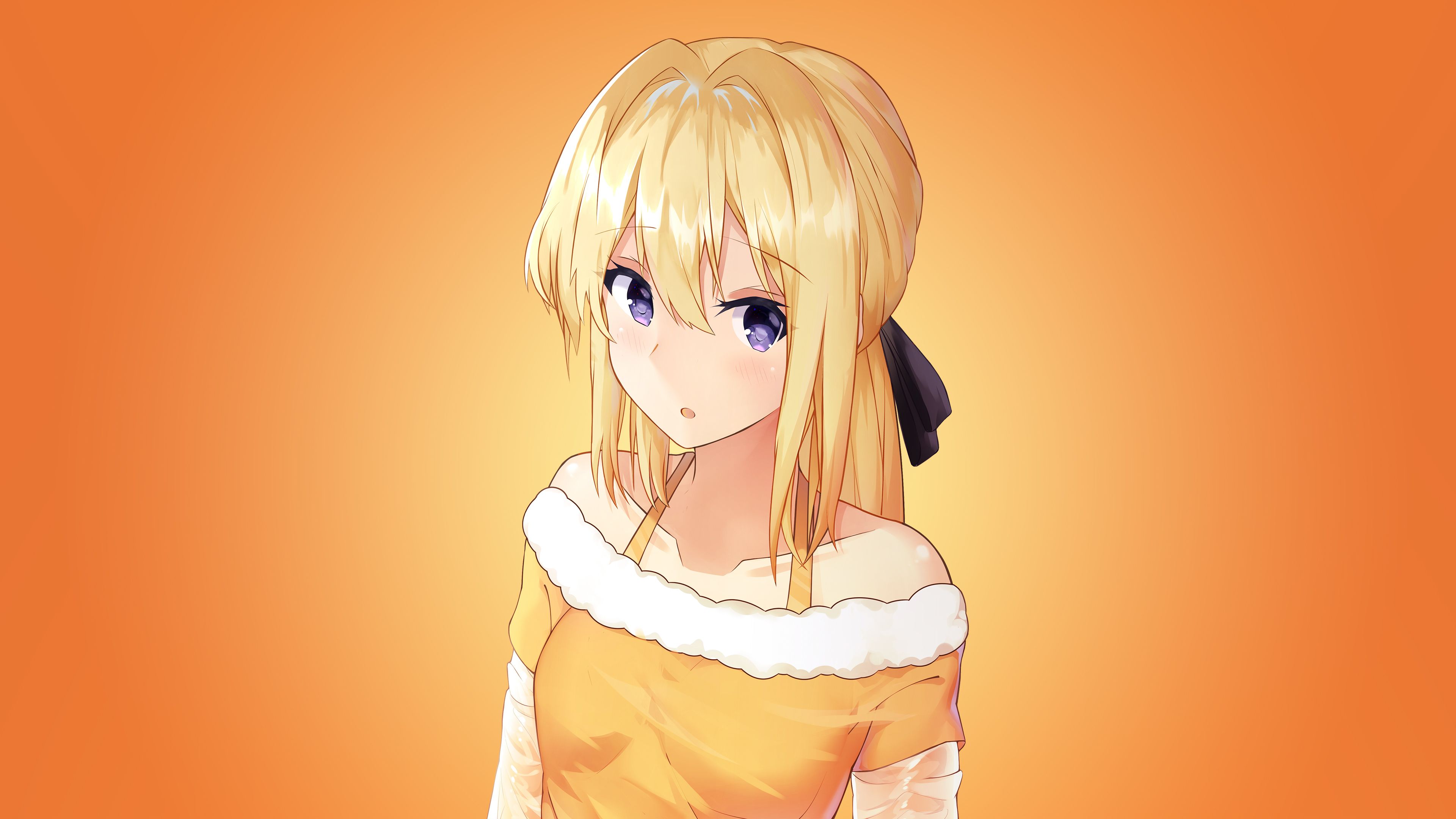 Orange Anime Girl Wallpapers