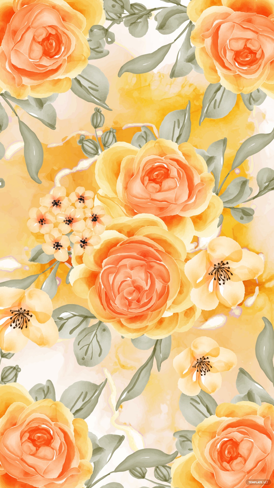 Orange Floral Wallpapers