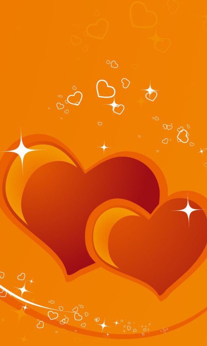 Orange Heart Wallpapers