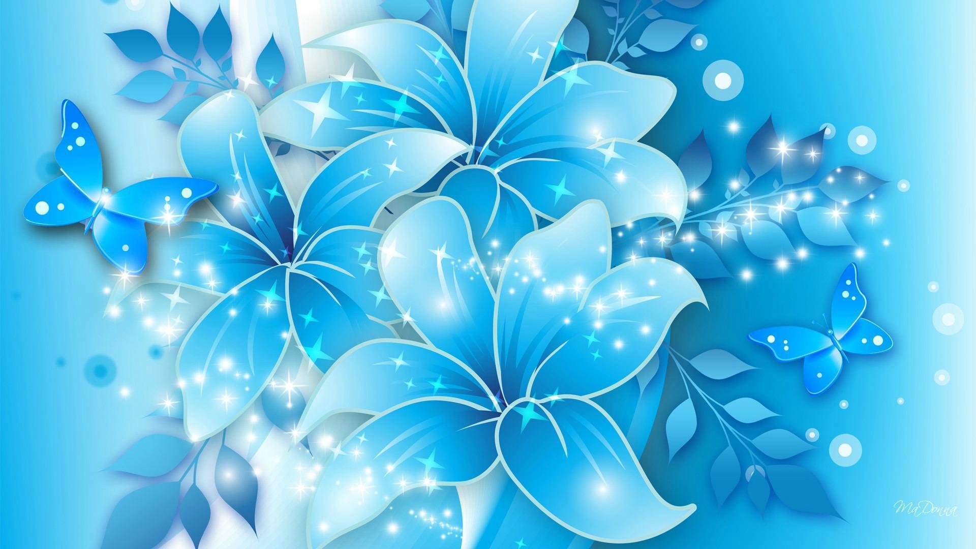 Pastel Blue Flower Wallpapers