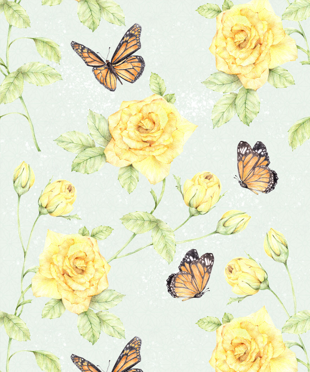 Pastel Flowers Butterflies Wallpapers