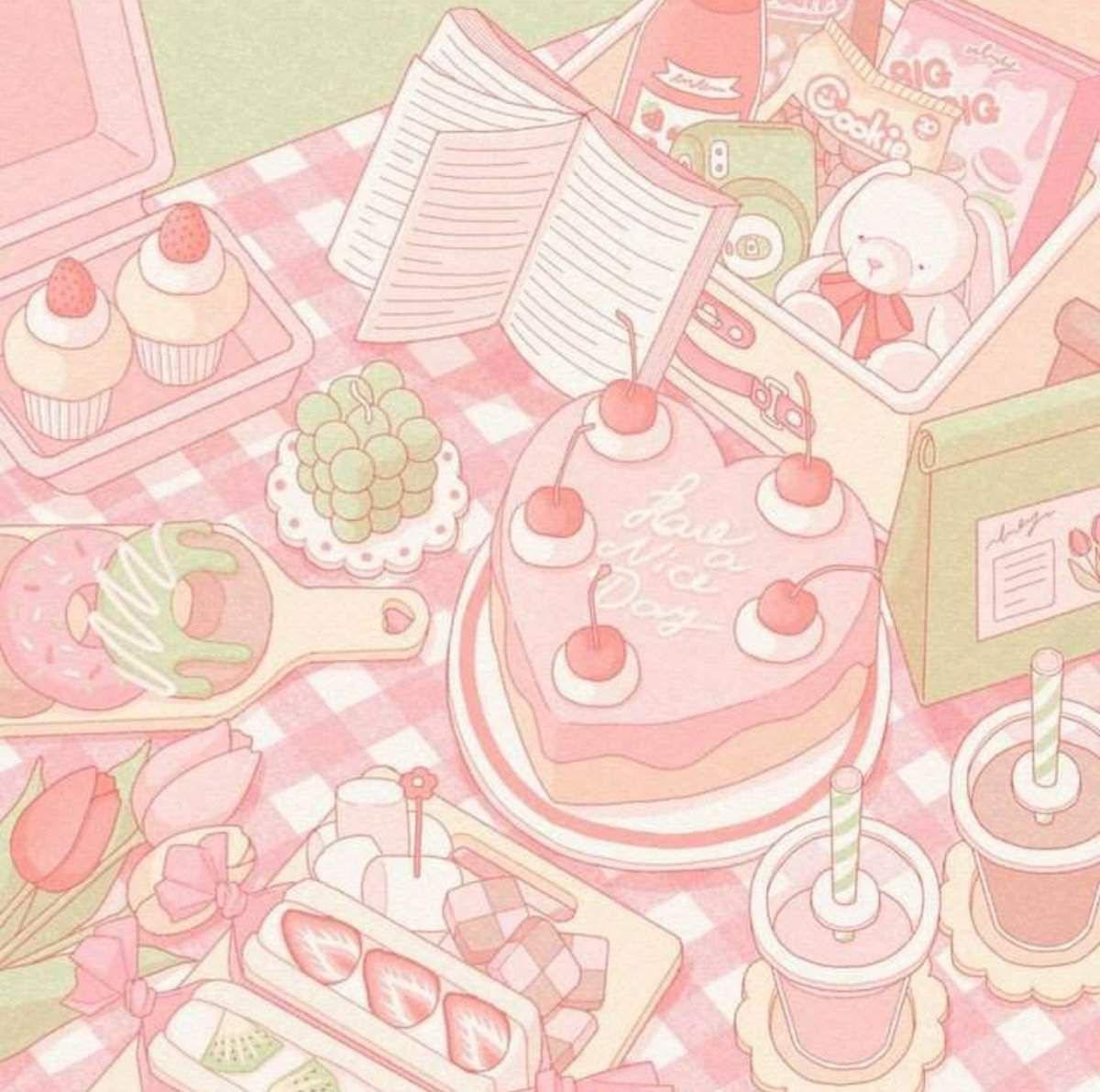 Pink Aesthetic Anime Food Wallpapers