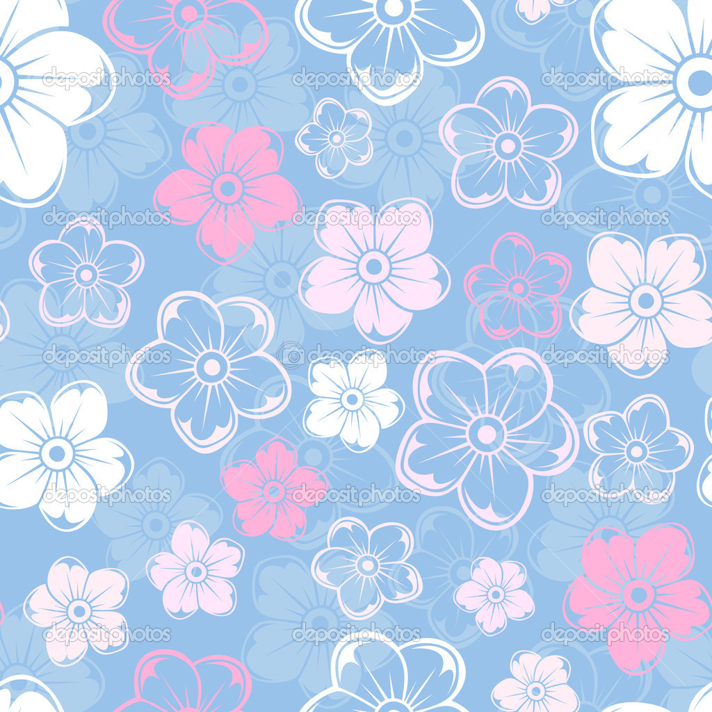 Pink And Blue Flowers Wallpapers