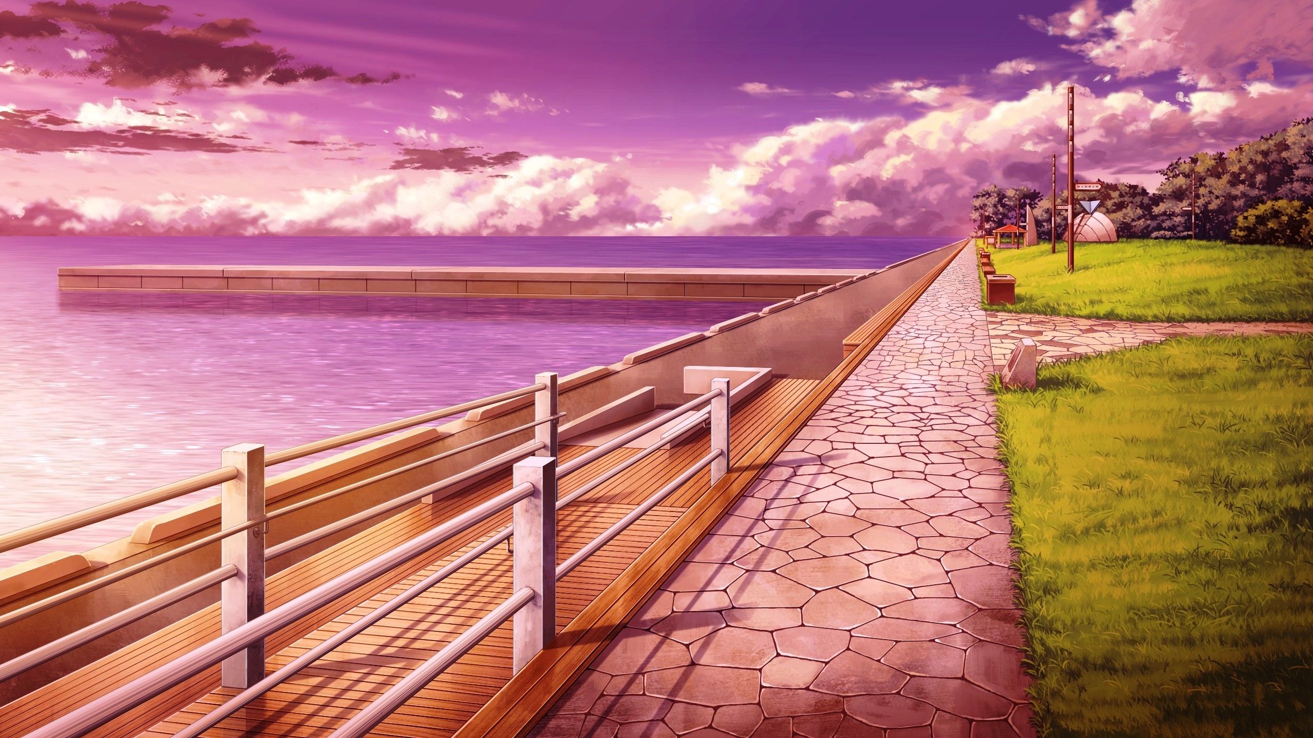 Pink Anime Scenery Wallpapers