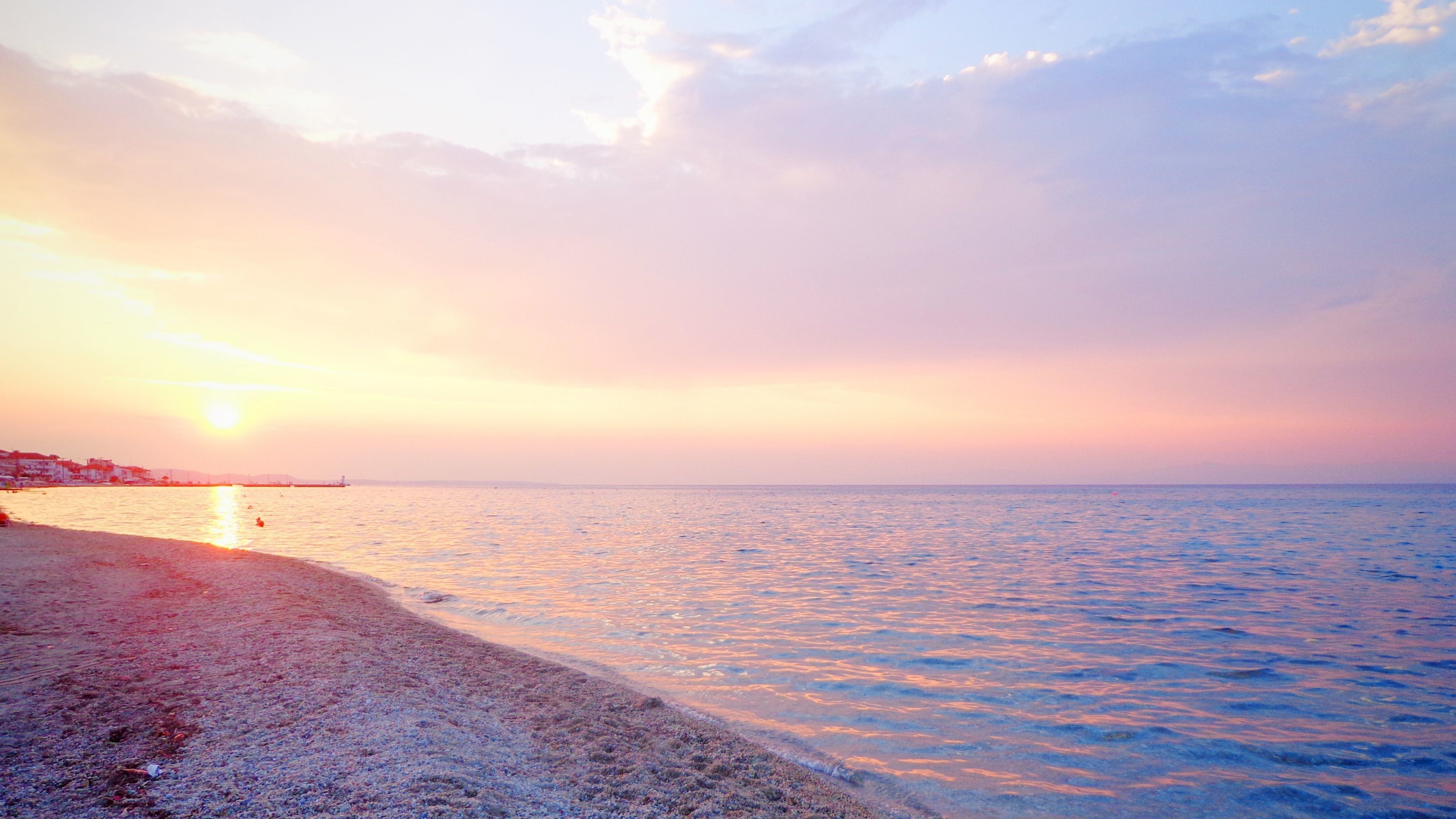 Pink Beach Sunset Wallpapers