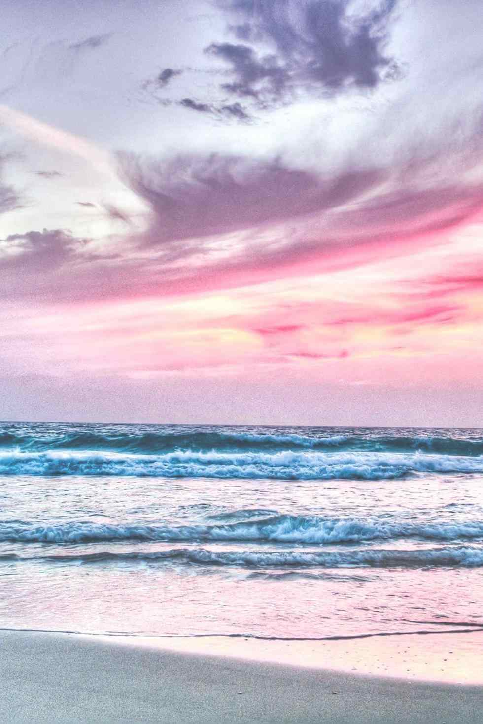 Pink Beach Sunset Iphone Wallpapers