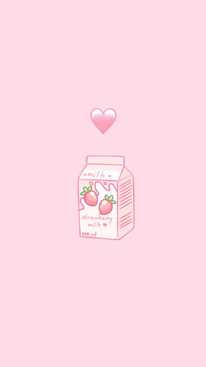 Pink Cow Strawberry Milk Kawaii Wallpapers