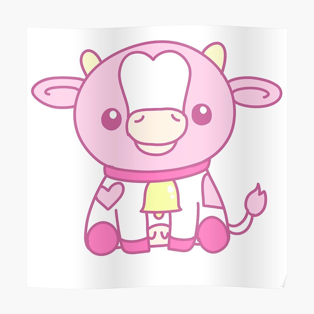 Pink Cow Strawberry Milk Kawaii Wallpapers