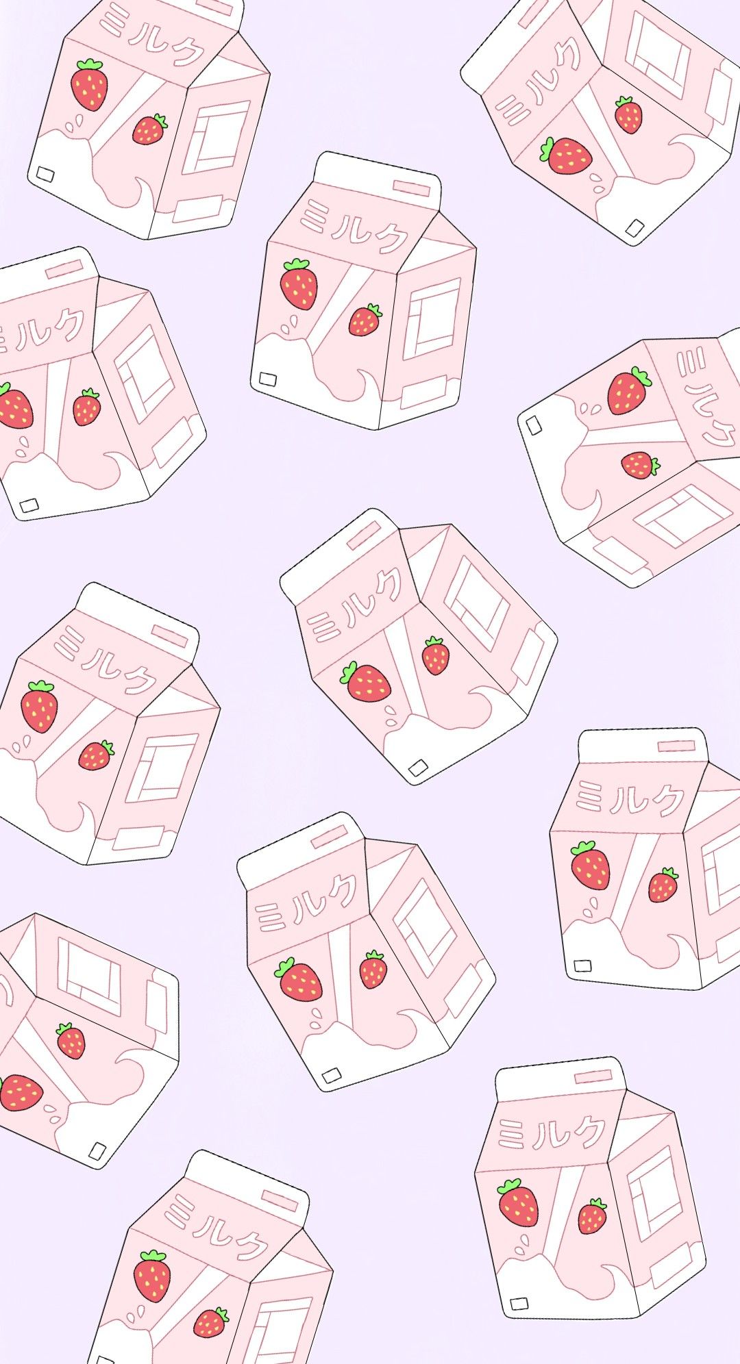 Pink Cow Strawberry Milk Kawaii Wallpapers