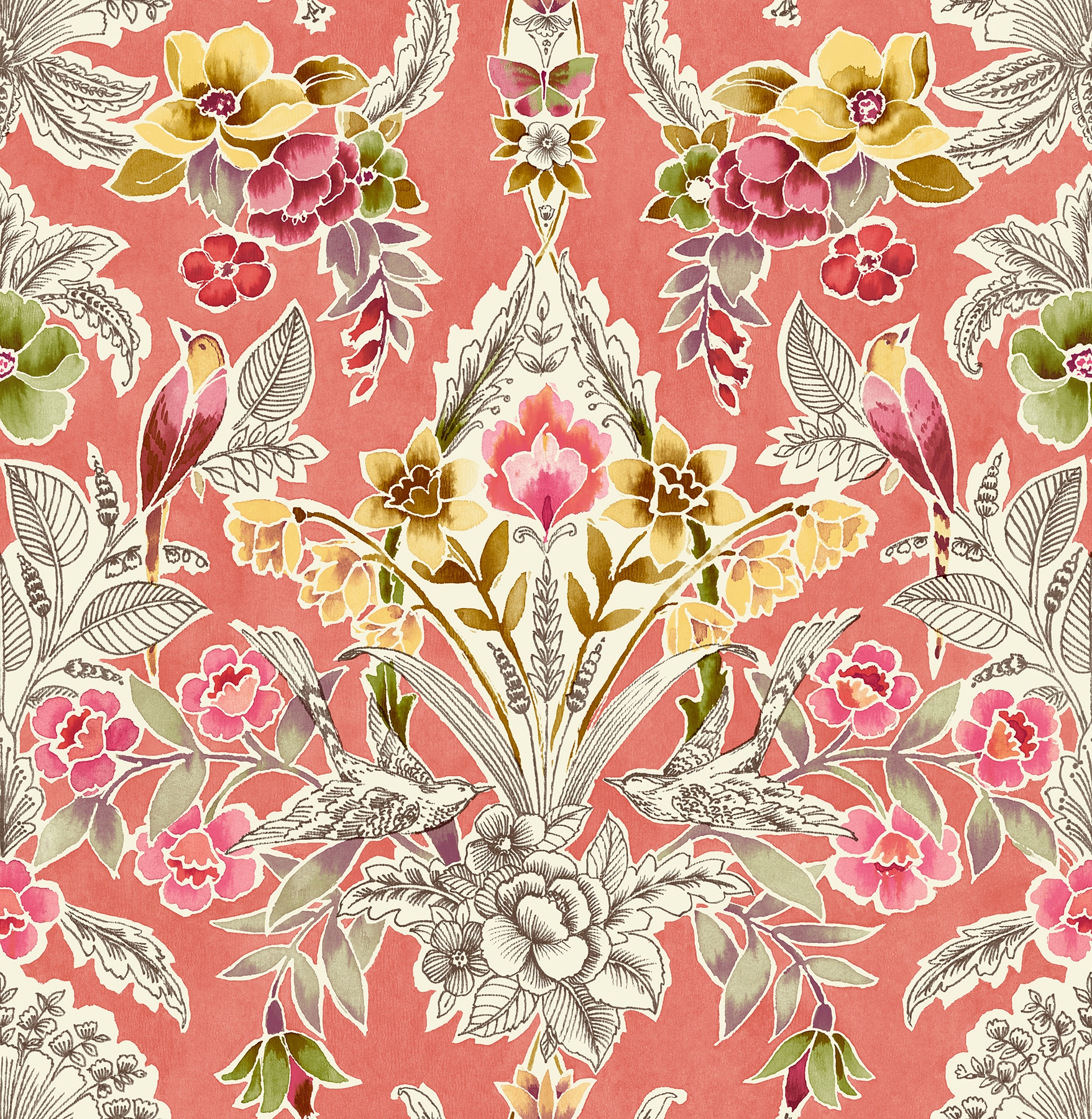 Pink Damask Wallpapers