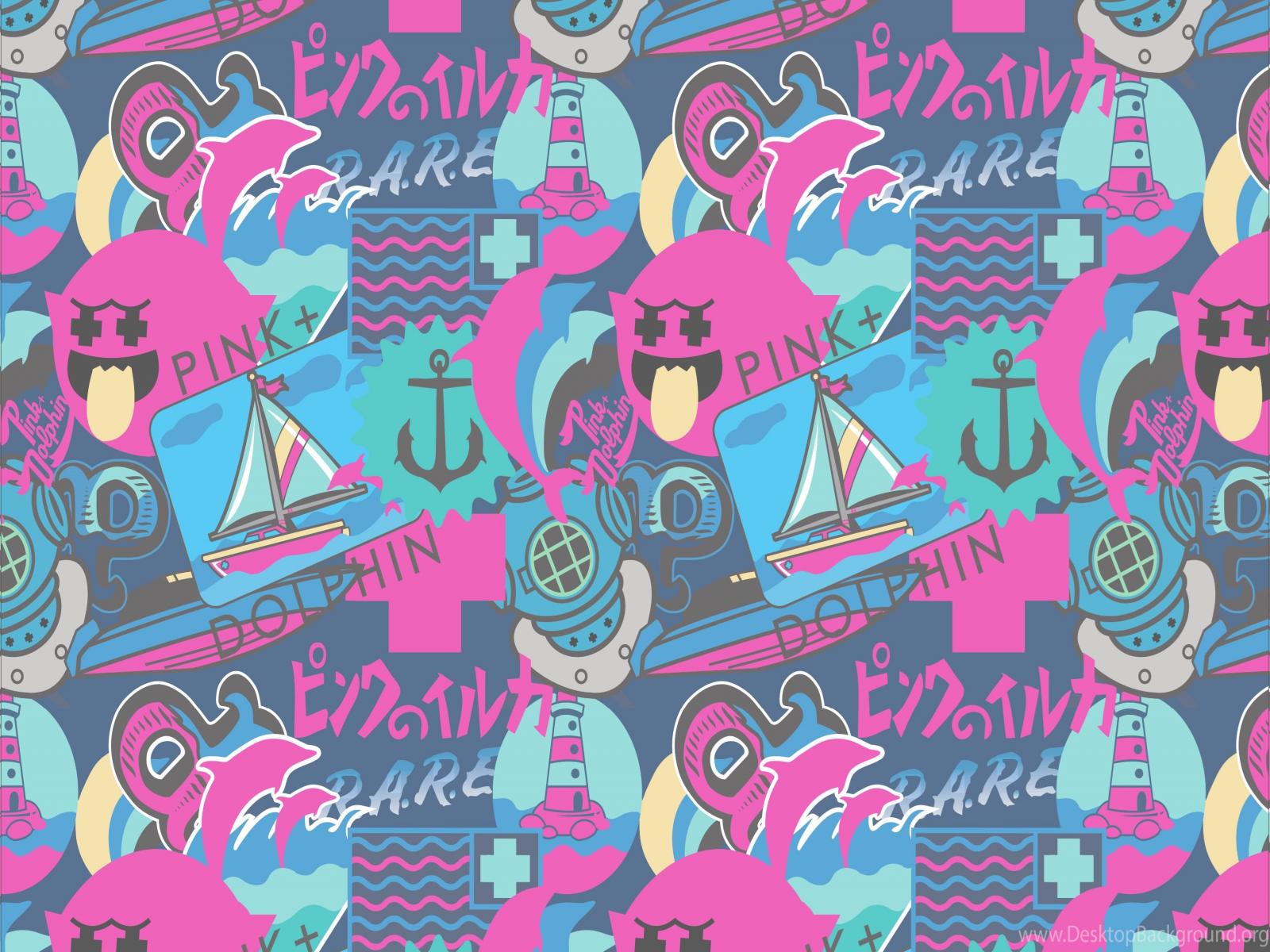 Pink Dolphin Ghost Logo Wallpapers