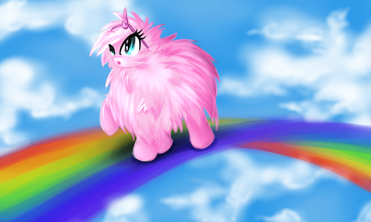 Pink Fluffy Unicorns Dancing On Rainbows Wallpapers