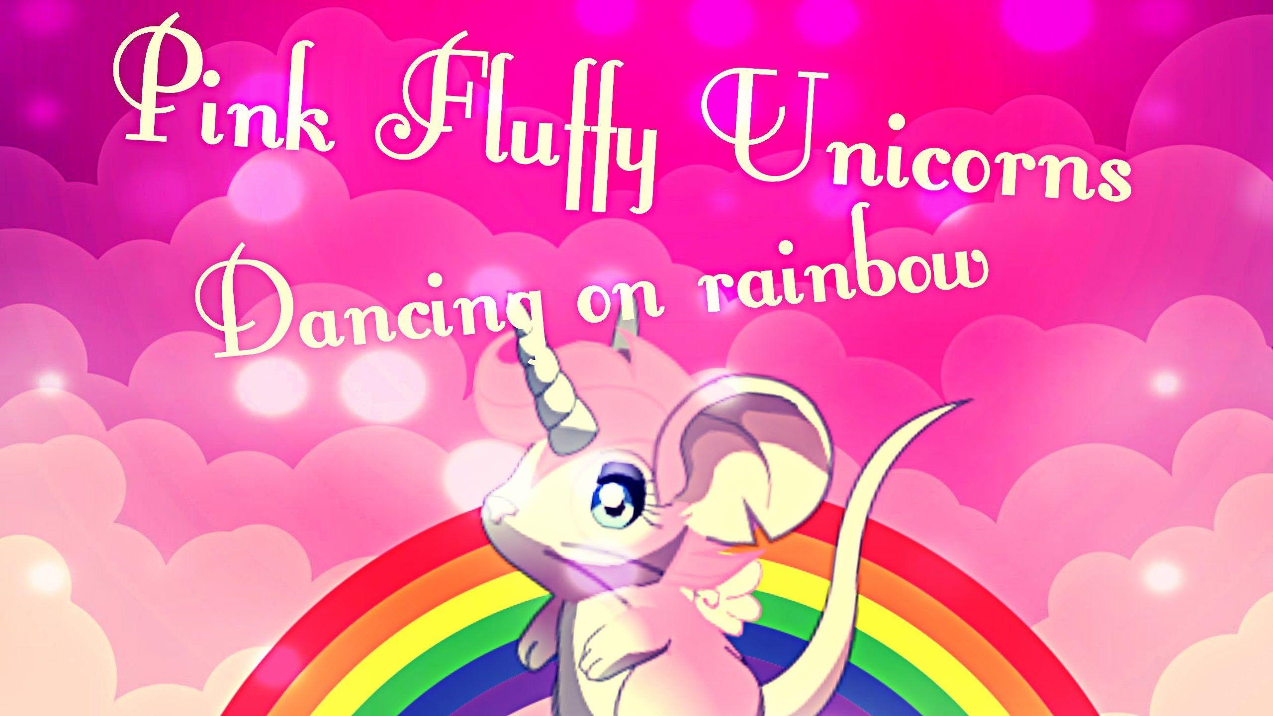 Pink Fluffy Unicorns Dancing On Rainbows Wallpapers