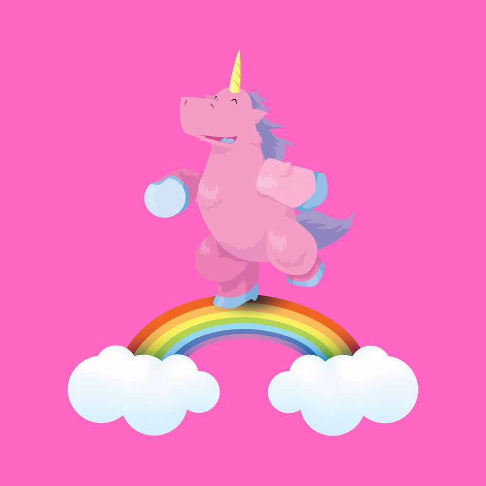 Pink Fluffy Unicorns Dancing On Rainbows Wallpapers