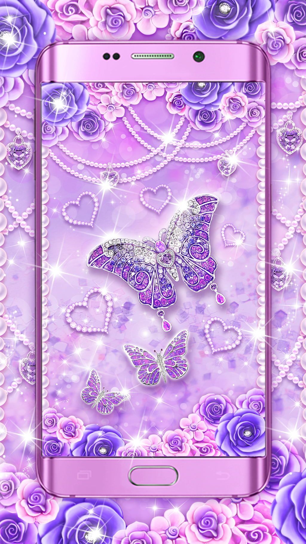 Pink Glitter Butterfly Wallpapers