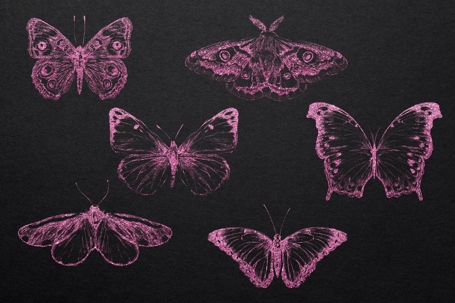 Pink Glitter Butterfly Wallpapers