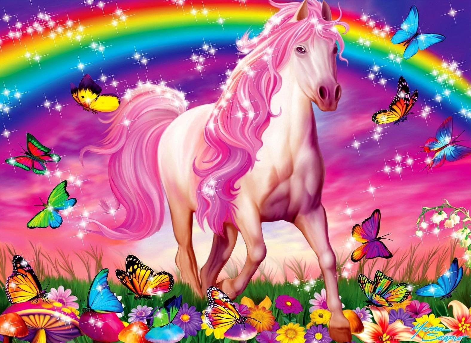 Pink Glitter Unicorn Wallpapers