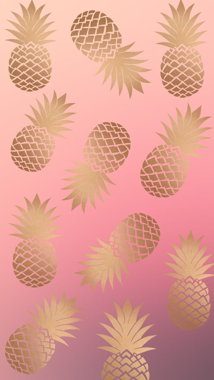 Pink Gold Pineapple Wallpapers