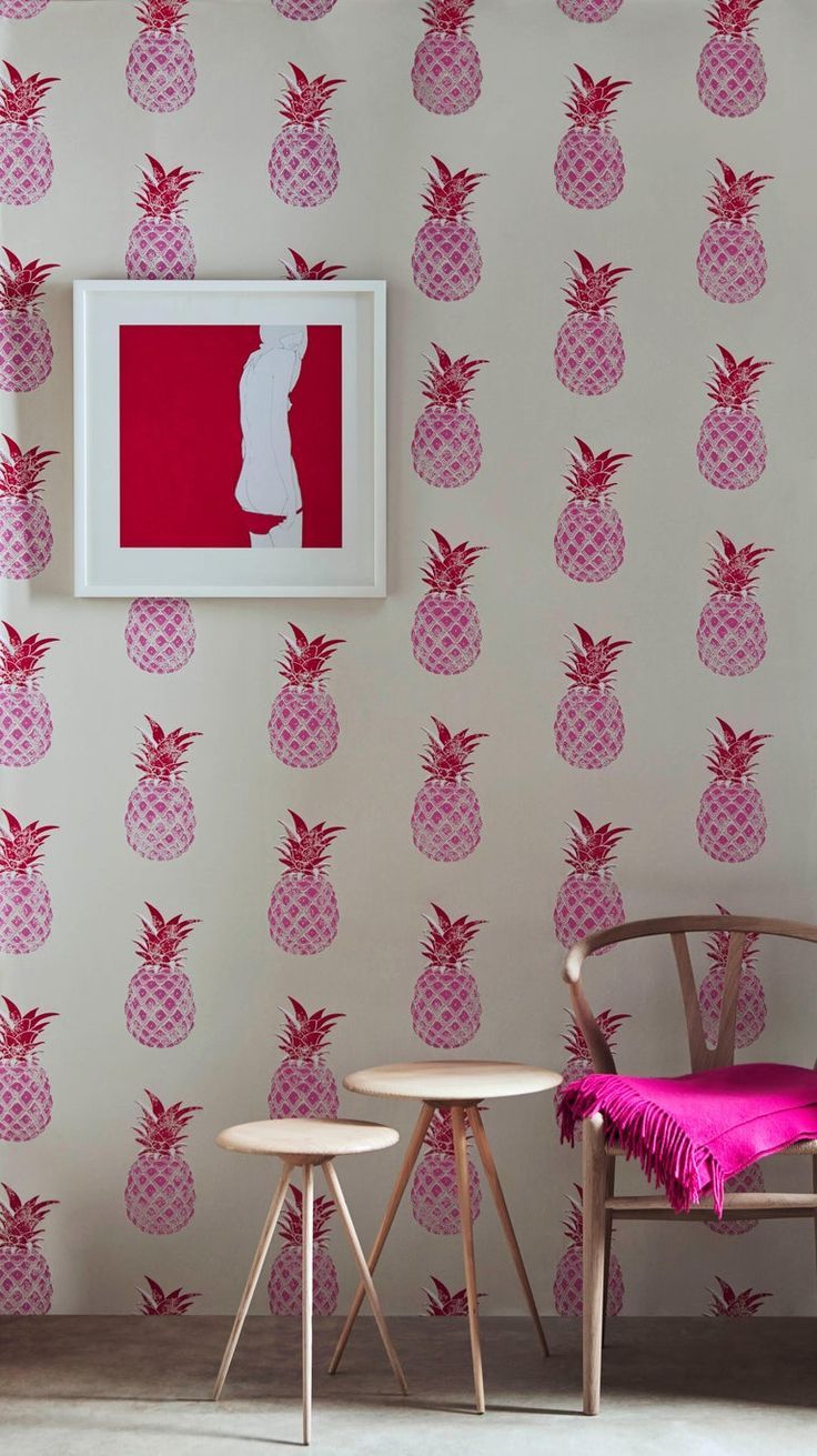 Pink Pineapple Pattern Wallpapers