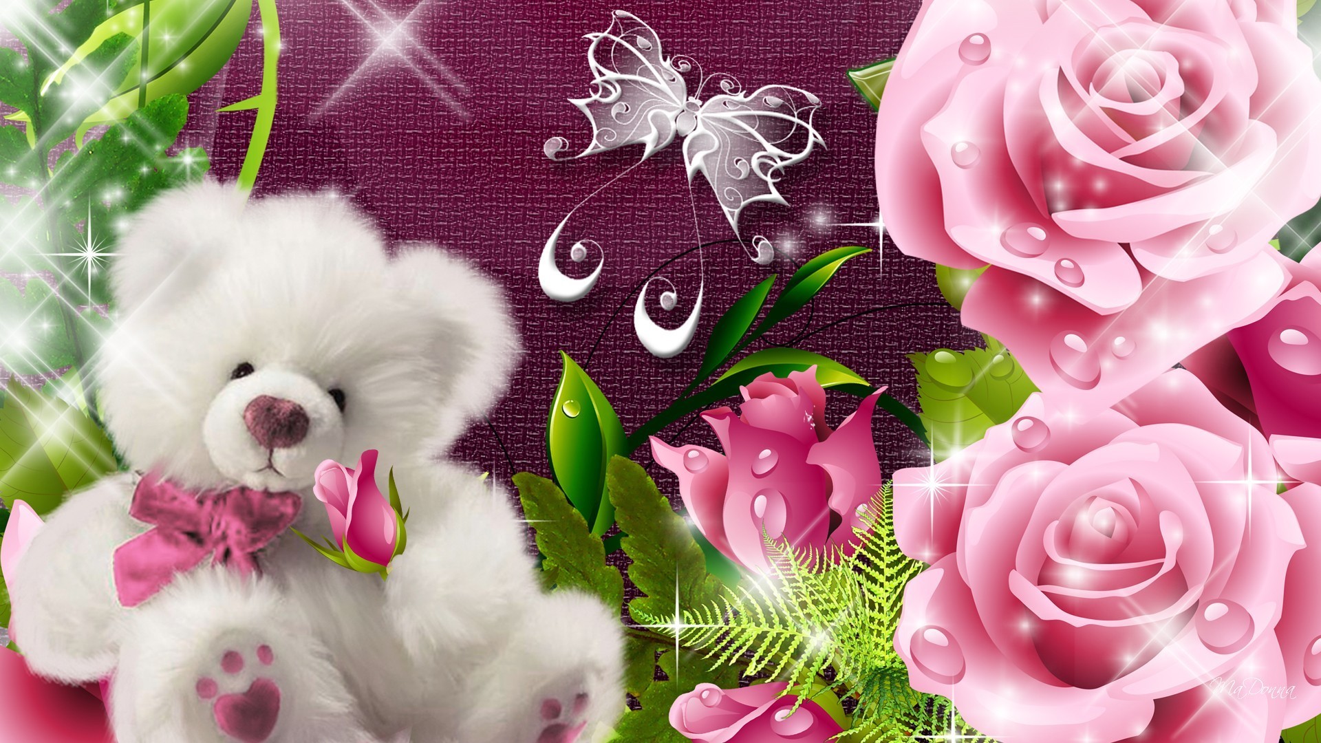 Pink Teddy Bear Wallpapers