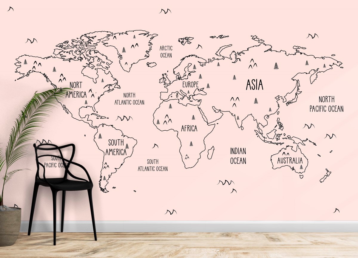 Pink World Map Wallpapers