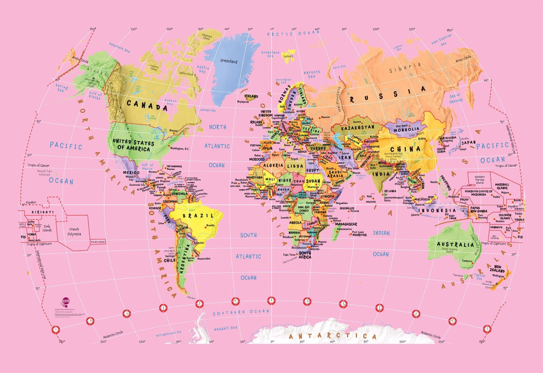 Pink World Map Wallpapers