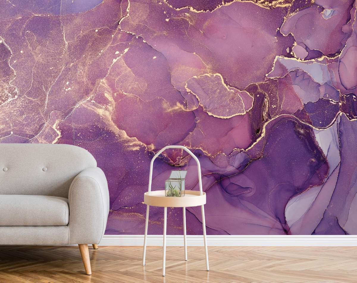 Purple And Gold Marble Background