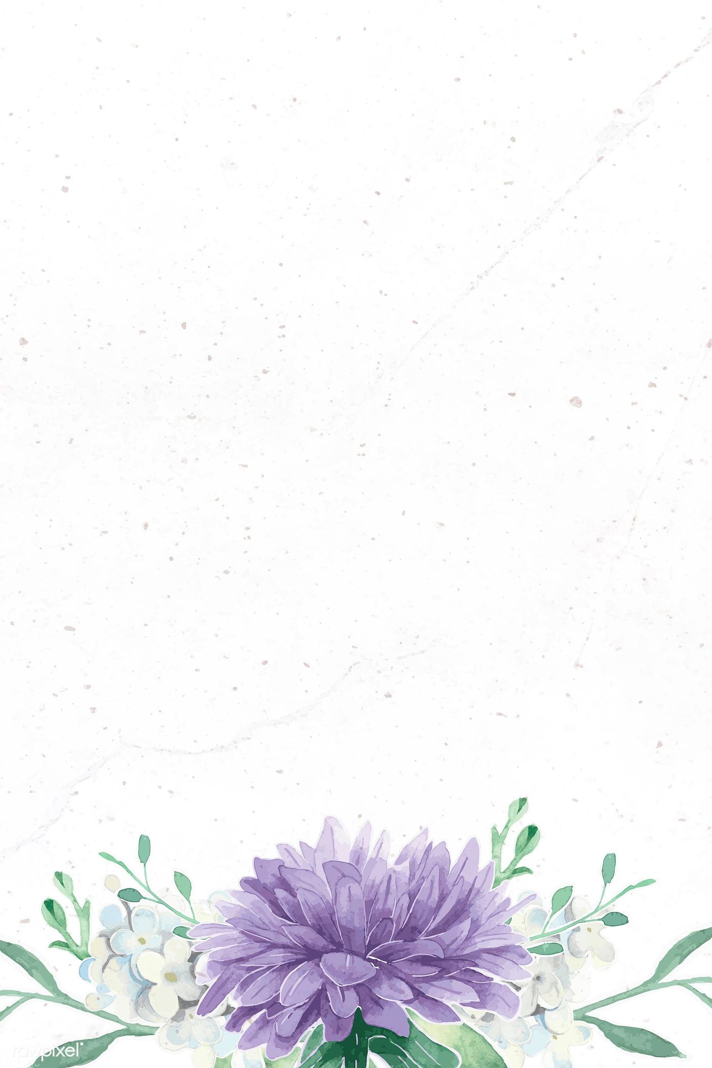 Purple Flowers White Background