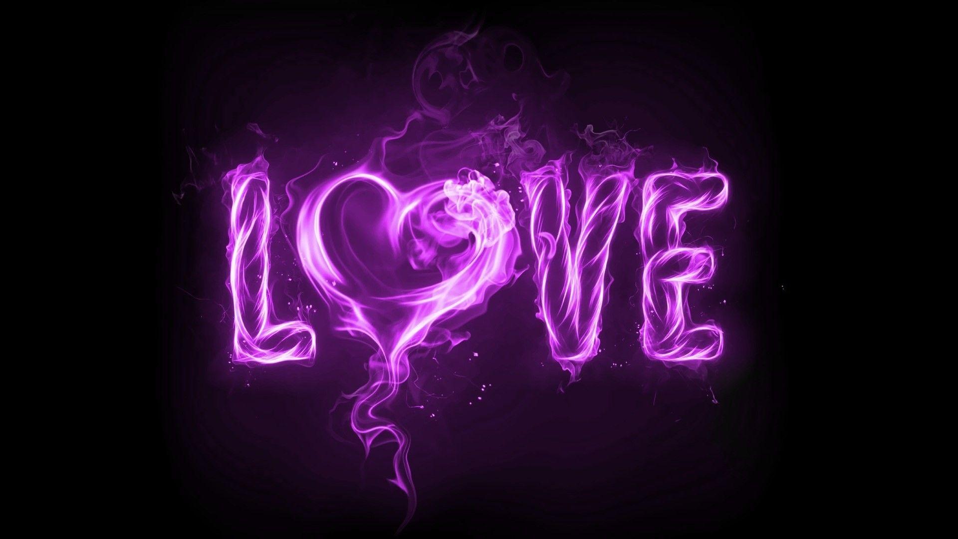 Purple Heart Black Background
