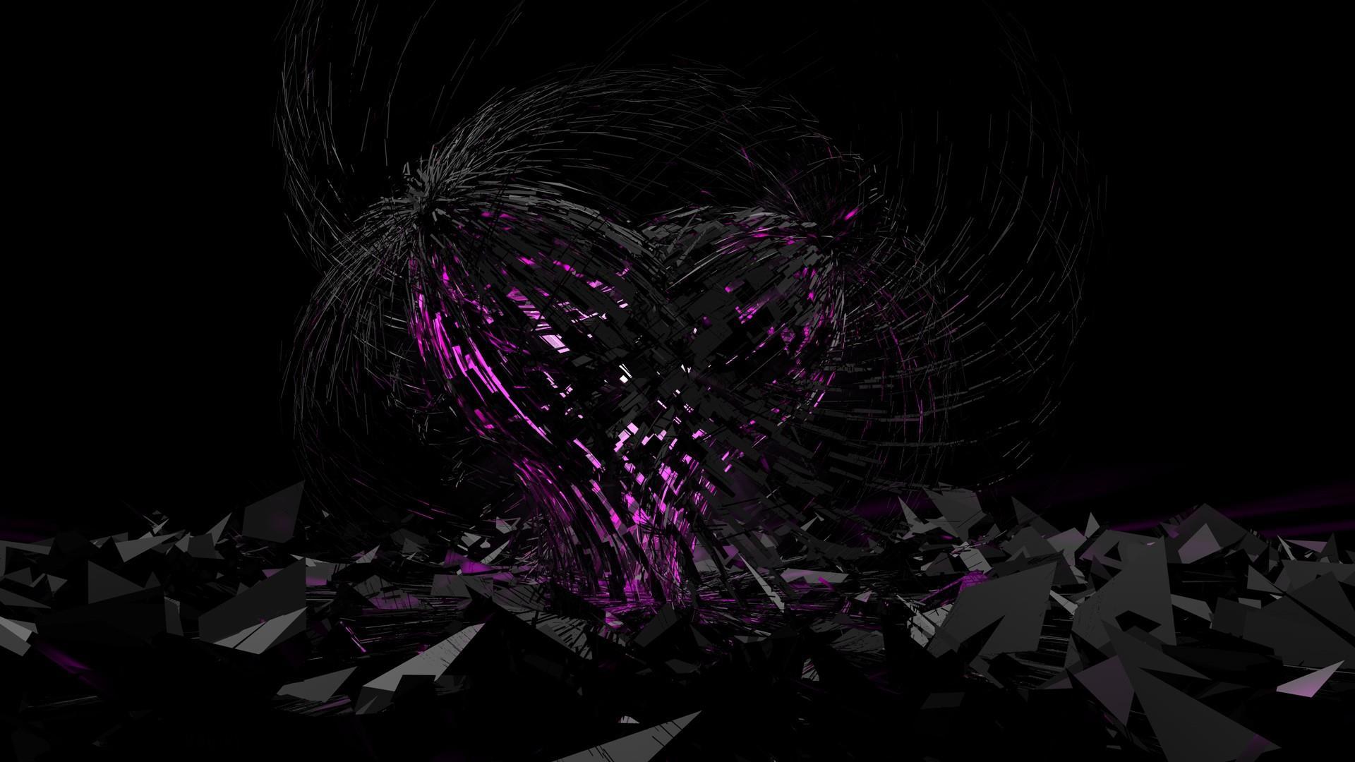 Purple Heart Black Background