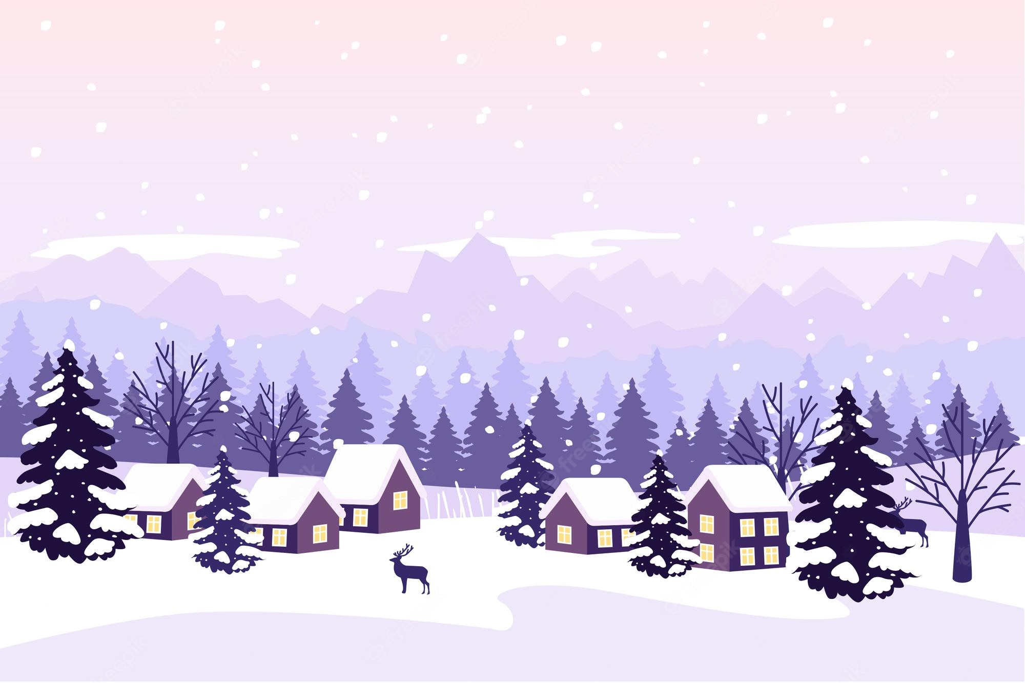 Purple Winter Background