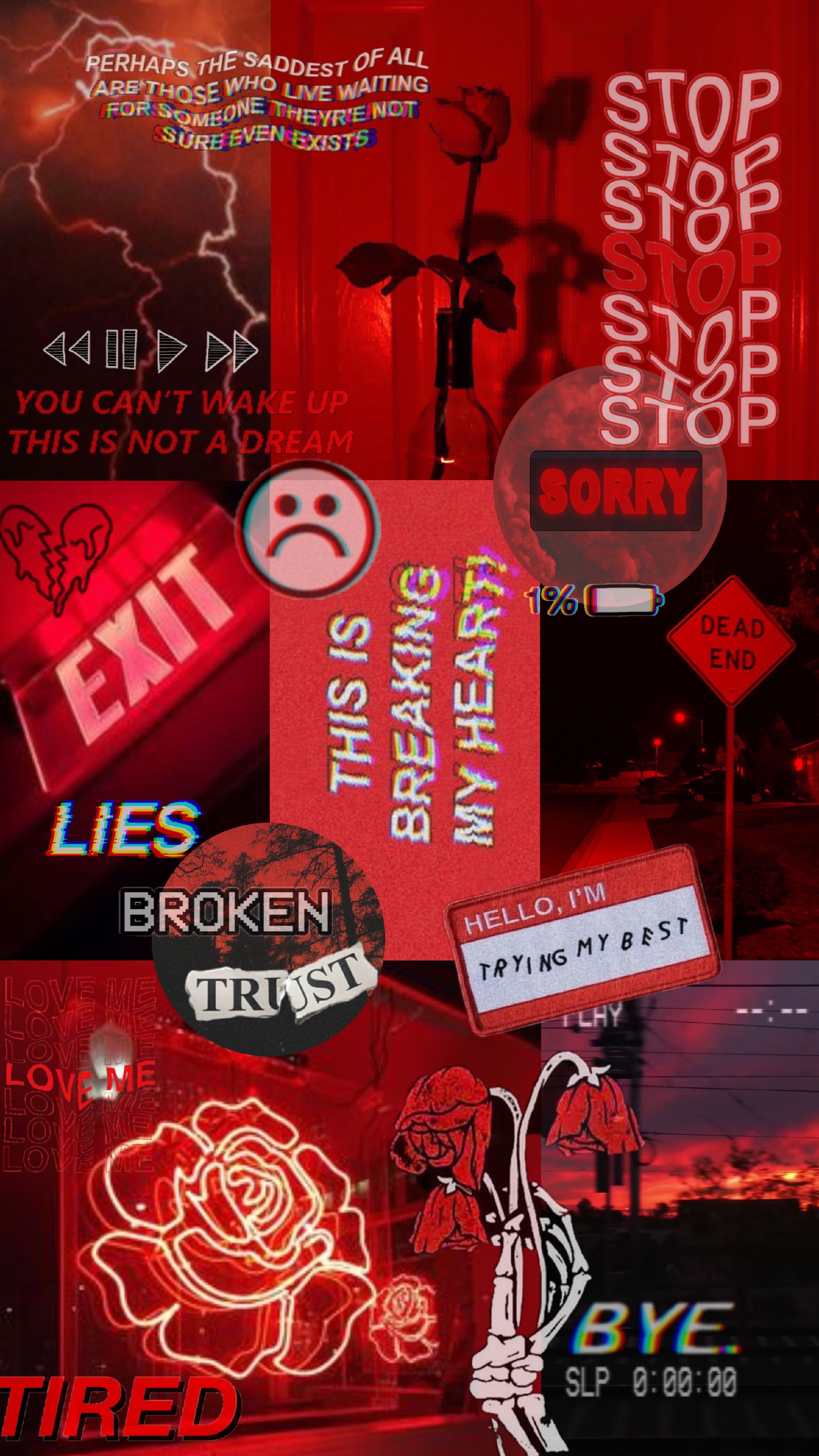 Red Aesthetic Collage Wallpapers