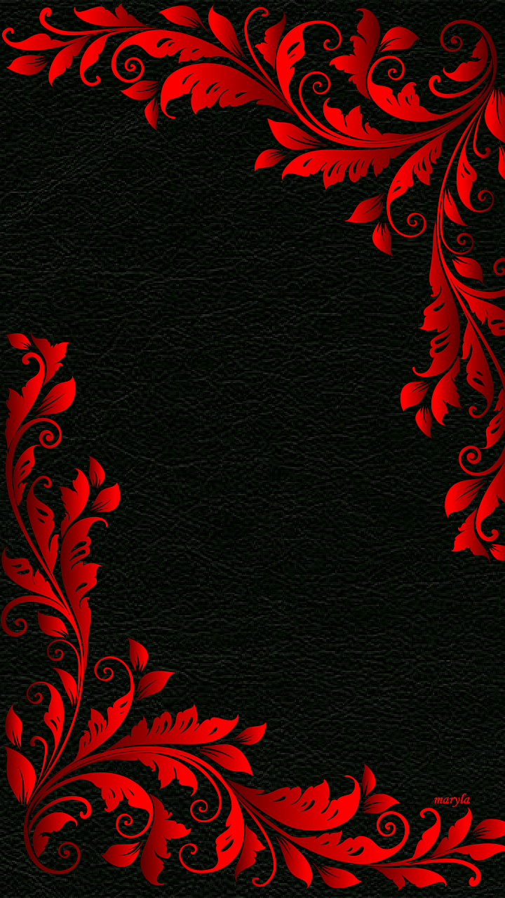 Red And Black Floral Wallpapers